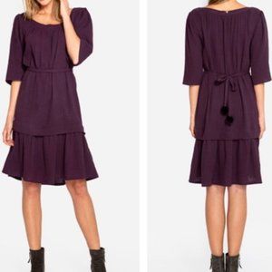 New Johnny Was CALME DOUBLE GAUZE dress in eggplant